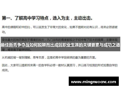 最佳新秀争夺战如何脱颖而出成就职业生涯的关键要素与成功之道